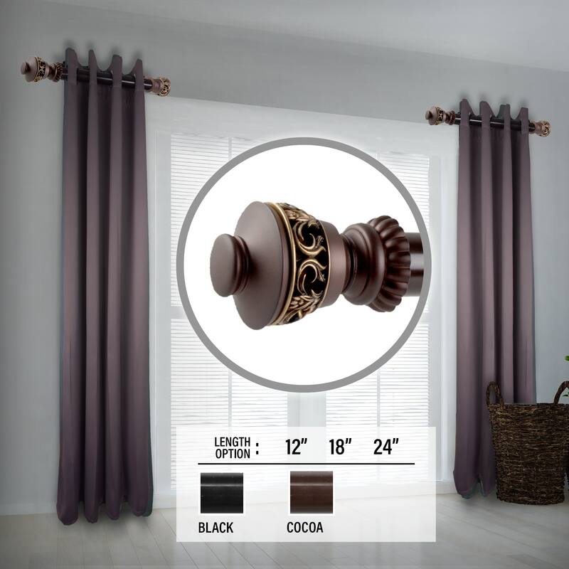 InStyleDesign Scroll 1.5" Side Curtain Rod - Set of 2