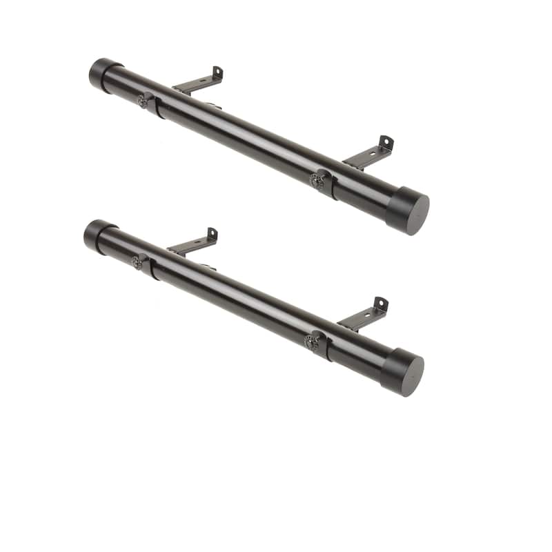 InStyleDesign Hood 1.5" Side Curtain Rod - Set of 2 - 18 inches - Black
