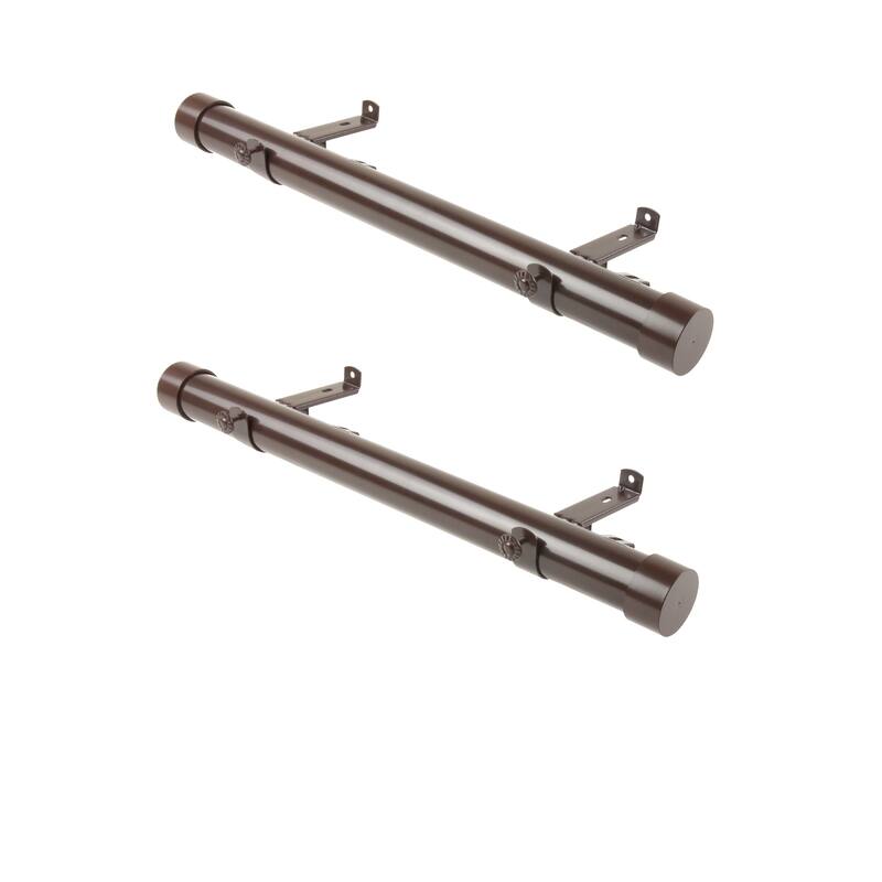 InStyleDesign Hood 1.5" Side Curtain Rod - Set of 2 - 24 inches - Cocoa
