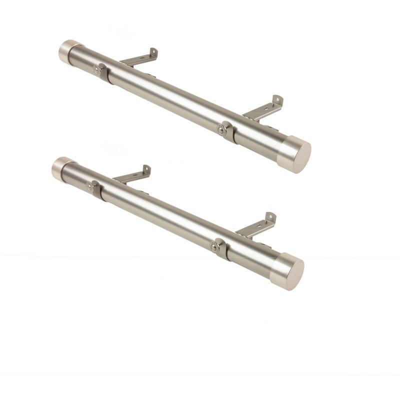 InStyleDesign Hood 1.5" Side Curtain Rod - Set of 2 - 18 inches - Satin Nickel