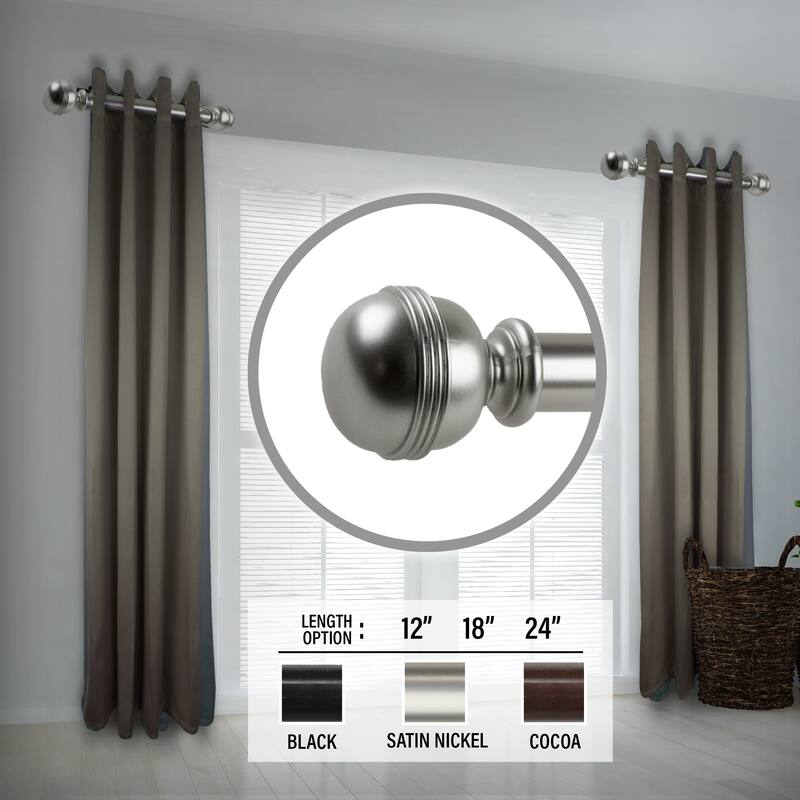 InStyleDesign Jupiter 1.5" Side Curtain Rod - Set of 2