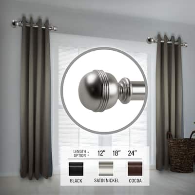 InStyleDesign Jupiter 1.5" Side Curtain Rod - Set of 2