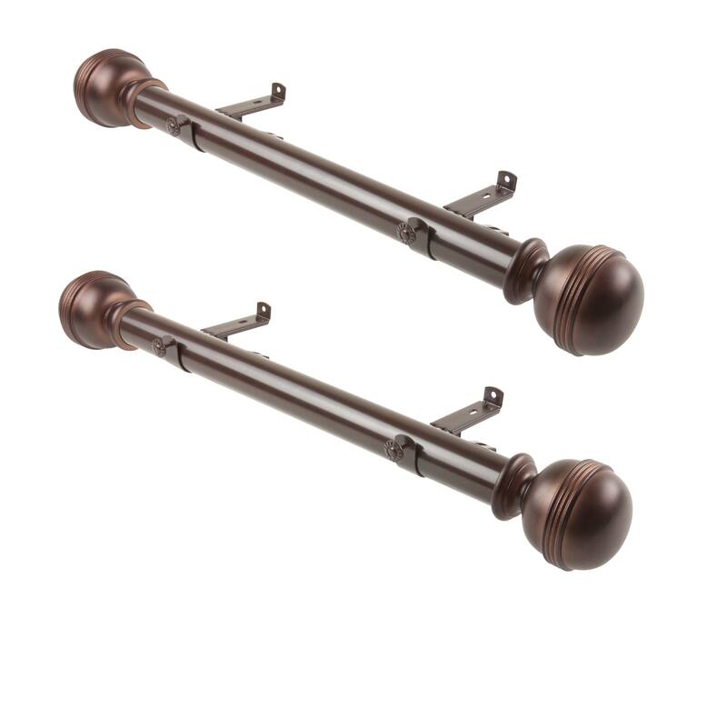 InStyleDesign Jupiter 1.5" Side Curtain Rod - Set of 2 - 18 inches - Cocoa