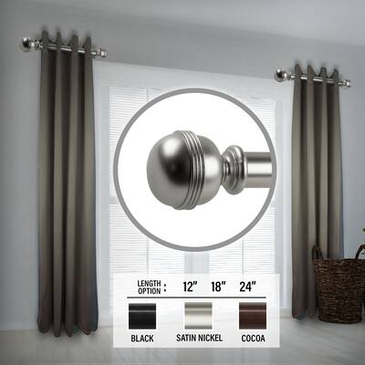 InStyleDesign Jupiter 1.5" Side Curtain Rod - Set of 2