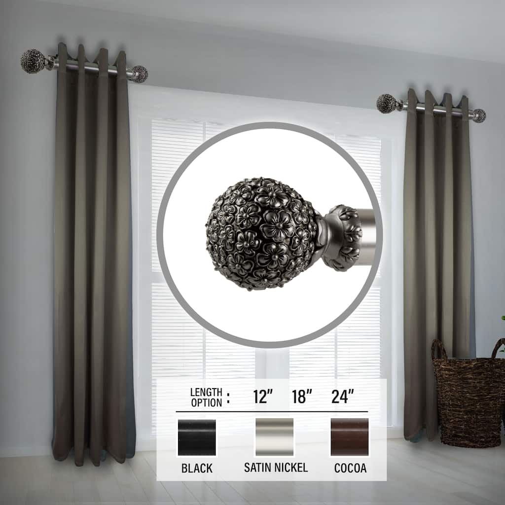 InStyleDesign Eden 1.5" Side Curtain Rod - Set of 2
