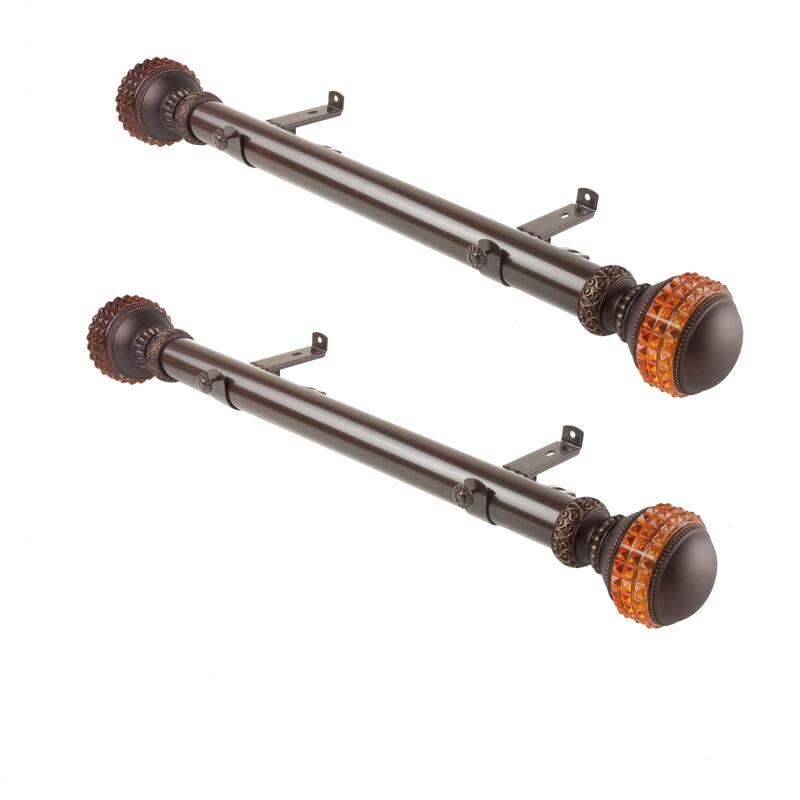 InStyleDesign Mystic 1.5" Side Curtain Rod - Set of 2 - 24 inches - Cocoa