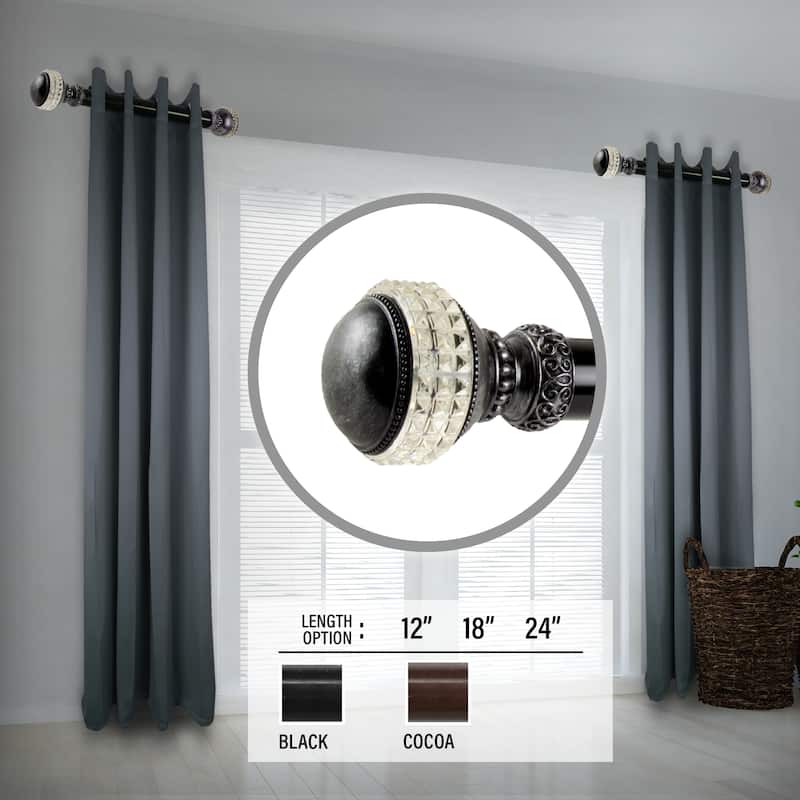 InStyleDesign Mystic 1.5" Side Curtain Rod - Set of 2