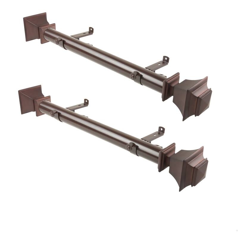 InStyleDesign Schubert 1.5" Side Curtain Rod - Set of 2 - 18 inches - Cocoa