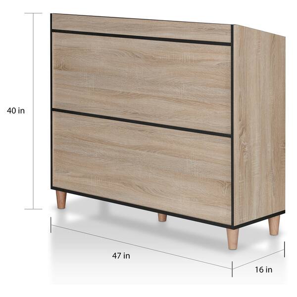dimension image slide 1 of 2, Carson Carrington Vinkol Modern Natural Oak 7-shelf Dining Buffet Server