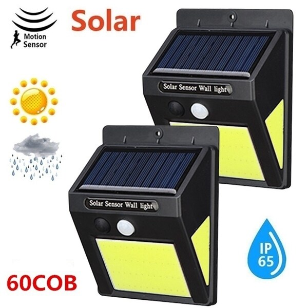 2pcs Solar Lamp Outdoor 60led Garden Yard Waterproof