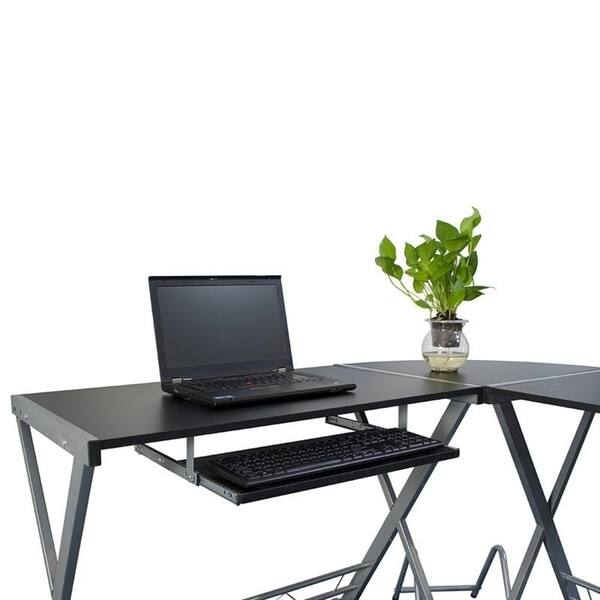 Shop Porch Den Champlain Grey L Shaped Wooden Corner Desk With