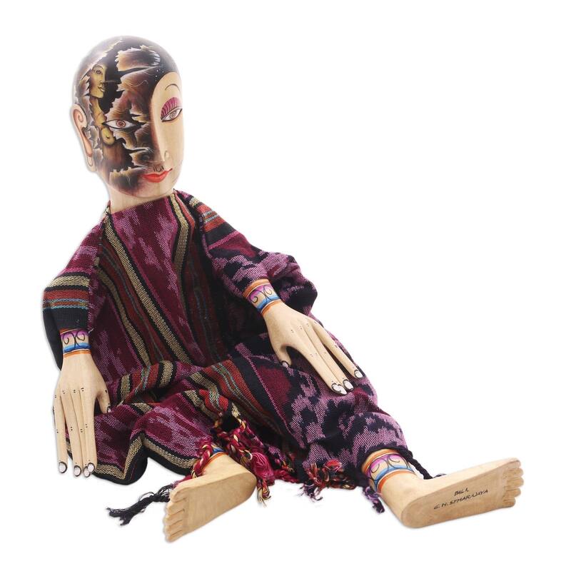 Handmade Under the Black Moon Carved wood display doll(Indonesia)