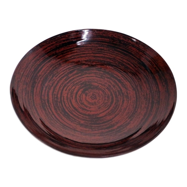 Handmade Hypnotic Vision Lacquered bamboo plate(Thailand)