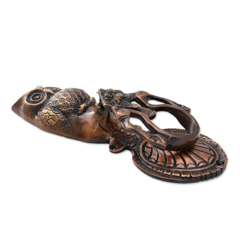 Handmade Owl Arrival Brass door knocker(India)