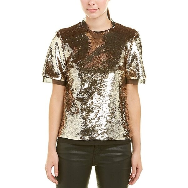 gold sequin short