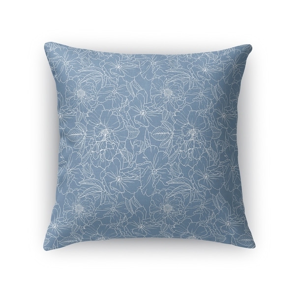 FLOWER POWER BLUE Accent Pillow By Kavka Designs
