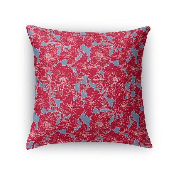 FLOWER POWER RED AND BLUE Accent Pillow By Kavka Designs