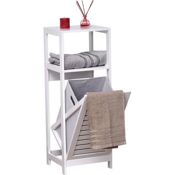 Shop Tilt Out Laundry Linen Hamper Cabinet White 14 4 L X 13 W X