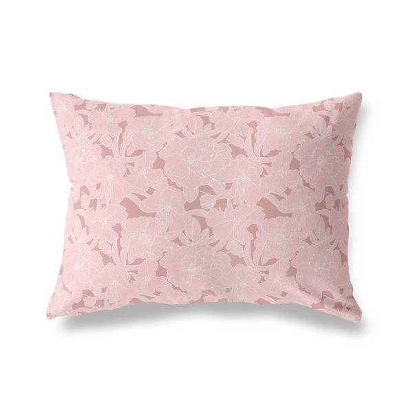 FLOWER POWER LDARK PINK Lumbar Pillow By Kavka Designs