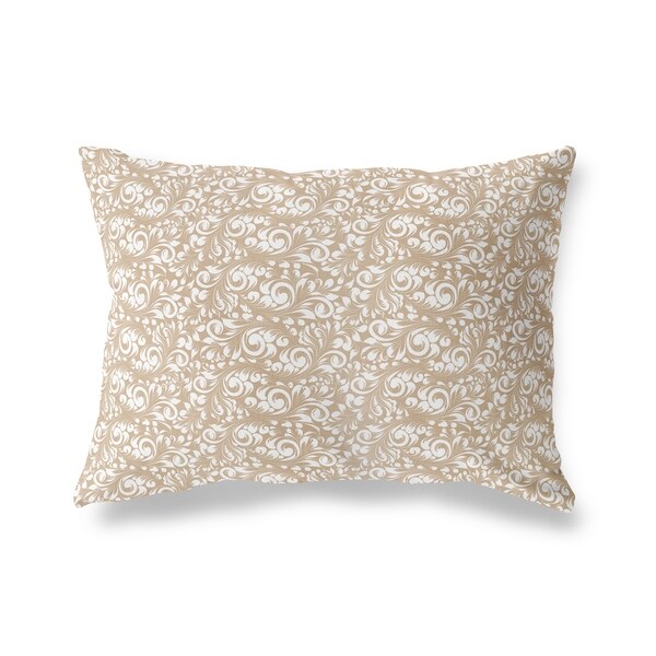 PLUMERIA TAN Lumbar Pillow By Kavka Designs