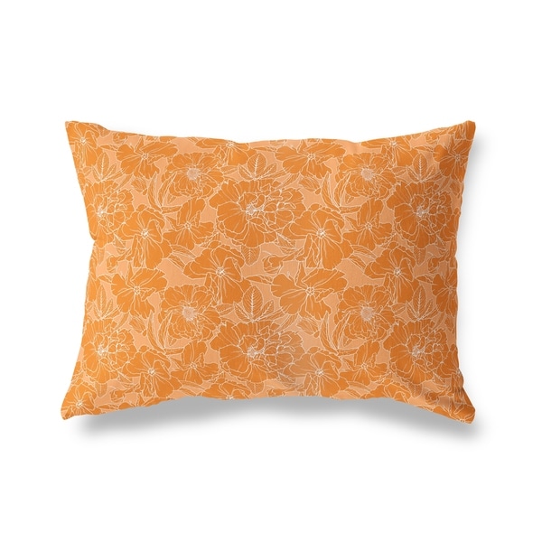 FLOWER POWER ORANGE Lumbar Pillow By Kavka Designs