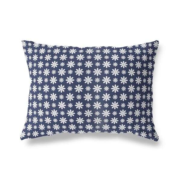 FLOWER SHOWER NAVY Lumbar Pillow By Kavka Designs