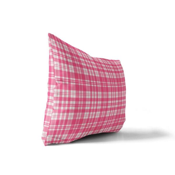 Shop Black Friday Deals On Playful Plaid Pink Lumbar Pillow By Kavka Designs Overstock 28249888