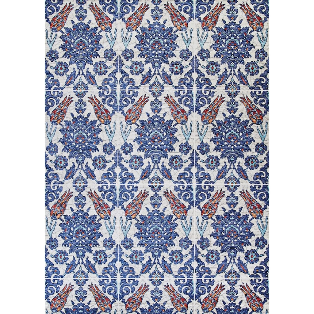 Trianna Bellavista Blue-Red Area Rug