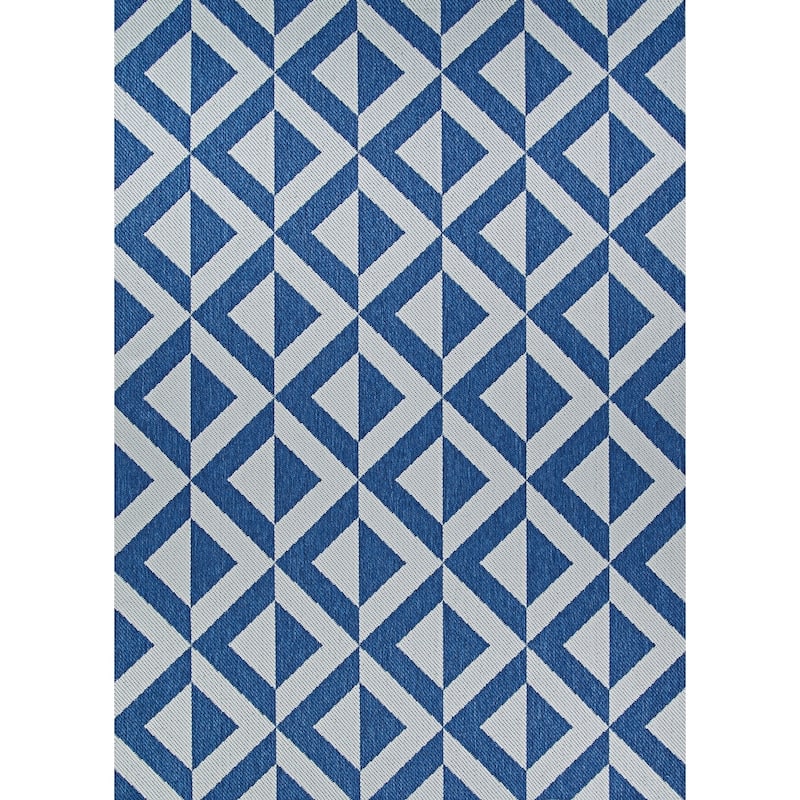 Duplicity Promenade Blue & Gray Indoor/Outdoor Reversible Area Rug