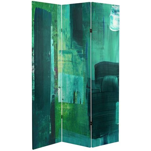 Handmade 6' Double Sided Undersea Canvas Room Divider