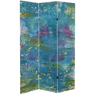 Handmade 6' Double Sided River God Canvas Room Divider