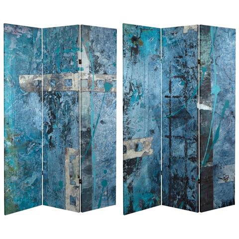 Handmade 6' Double Sided Blue Dream Canvas Room Divider