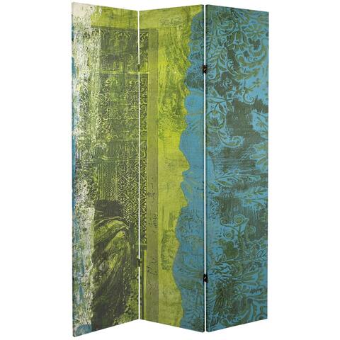 Handmade 6' Double Sided Philosopher's Gate Canvas Room Divider