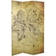 preview thumbnail 3 of 2, Handmade 6' Double Sided Vintage World Map Canvas Room Divider