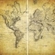 preview thumbnail 4 of 2, Handmade 6' Double Sided Vintage World Map Canvas Room Divider