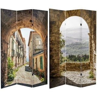 Handmade 6' Canvas European Village Room Divider