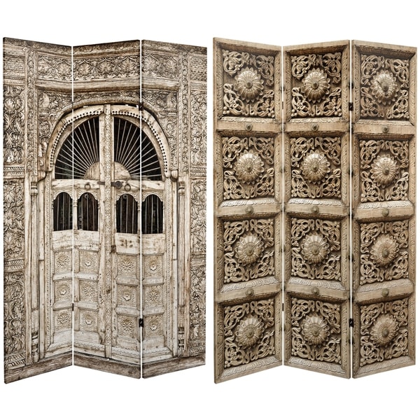 Handmade 6' Canvas Stone Doorway Room Divider