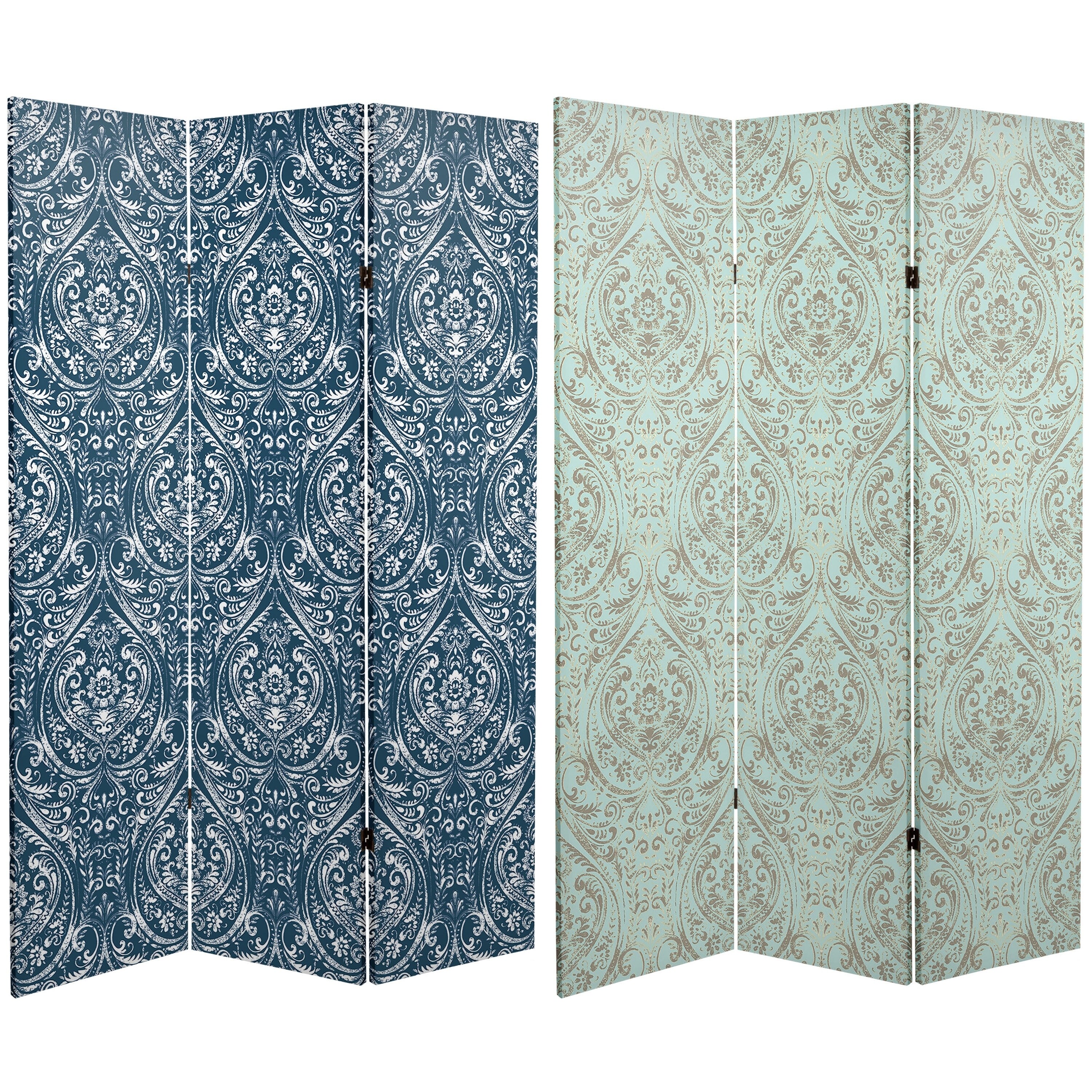 Oriental Furniture 6 ft Tall Double Sided Ocean Canvas Room Divider 6