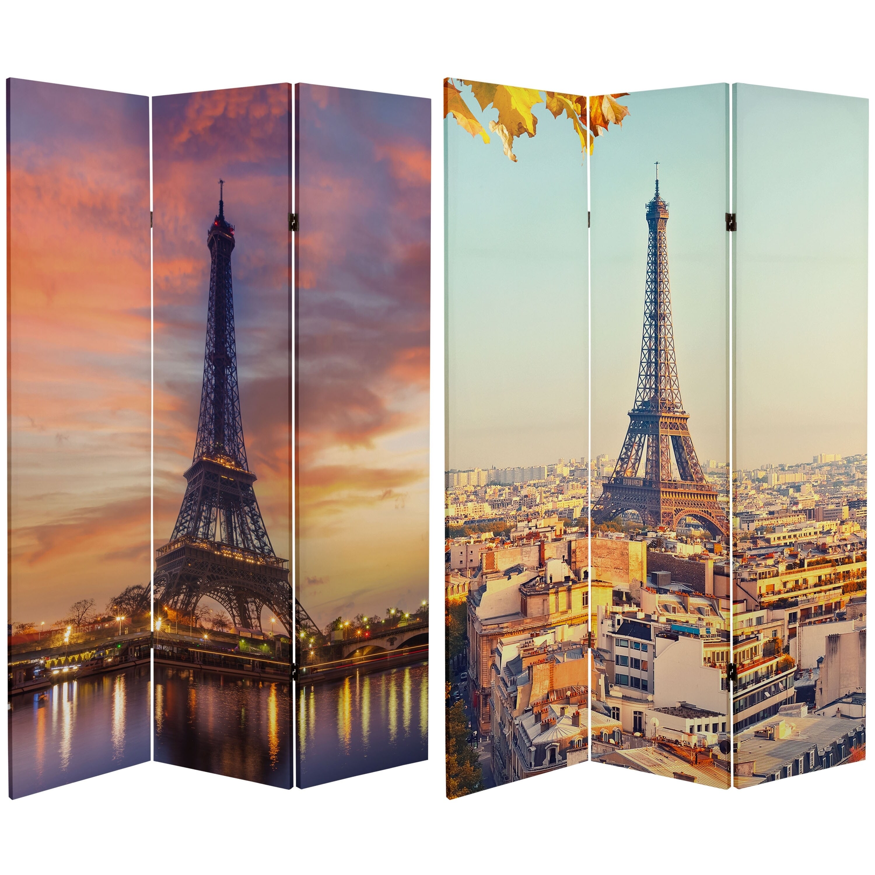 Handmade 6' Double Sided Eiffel Tower Sunset Canvas Room Divider - Bed Bath  & Beyond - 28250032