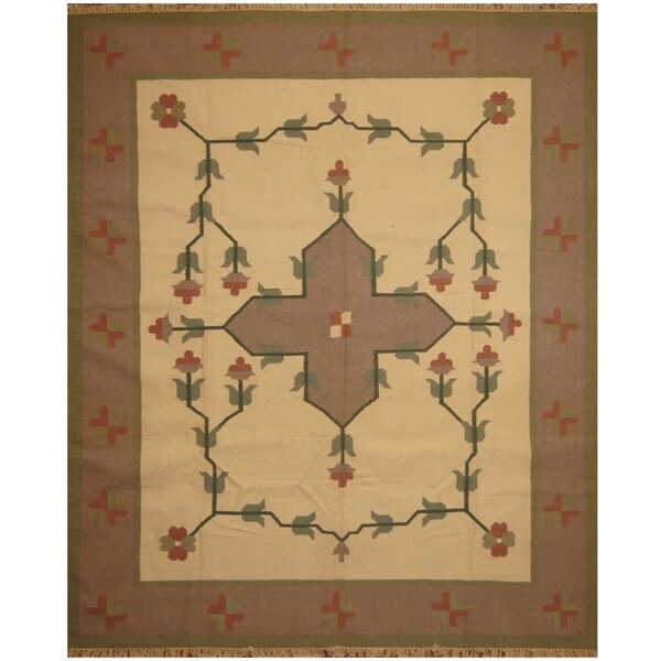Handmade One-of-a-Kind Wool Kilim (India) - 8'5 x 10'2
