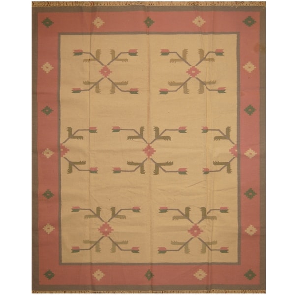 Handmade One-of-a-Kind Wool Kilim (India) - 8' x 10'