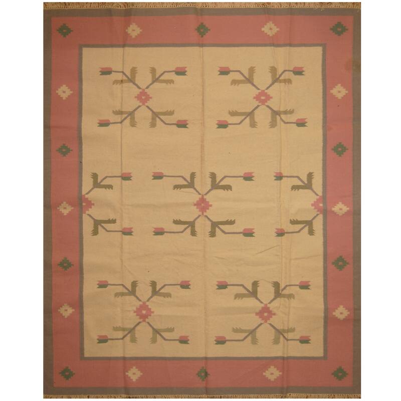 Handmade Wool Kilim (India) - 8' x 10'