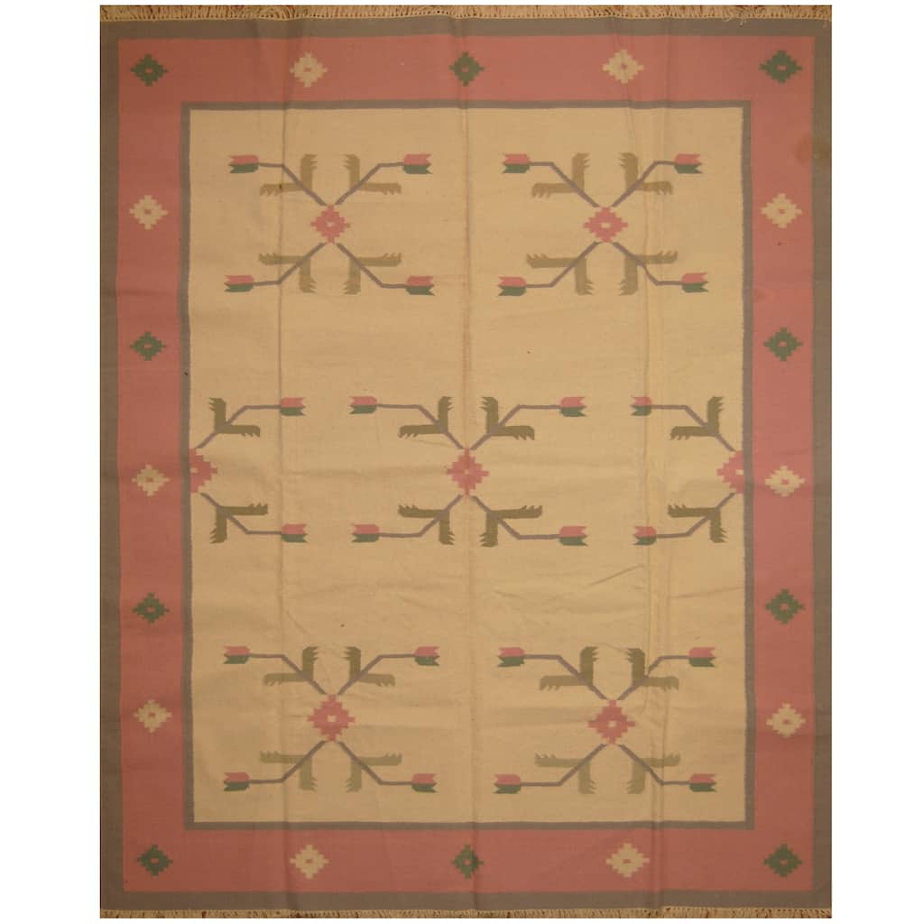 Handmade Wool Kilim (India) - 8' x 10'