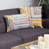 Decorative Throw Pillow w/ Vintage Boho Patterns 20"