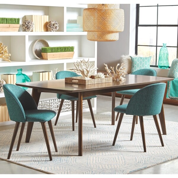 Mid-Century Danish Design Dining Set with Aqua Upholstered ...