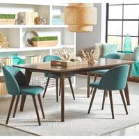Mid-Century Danish Design Dining Set with Aqua Upholstered Chairs