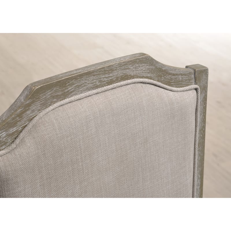 Roundhill Furniture Ferran Wood Upholstered Dining Chair in Reclaimed Gray, Set of 2