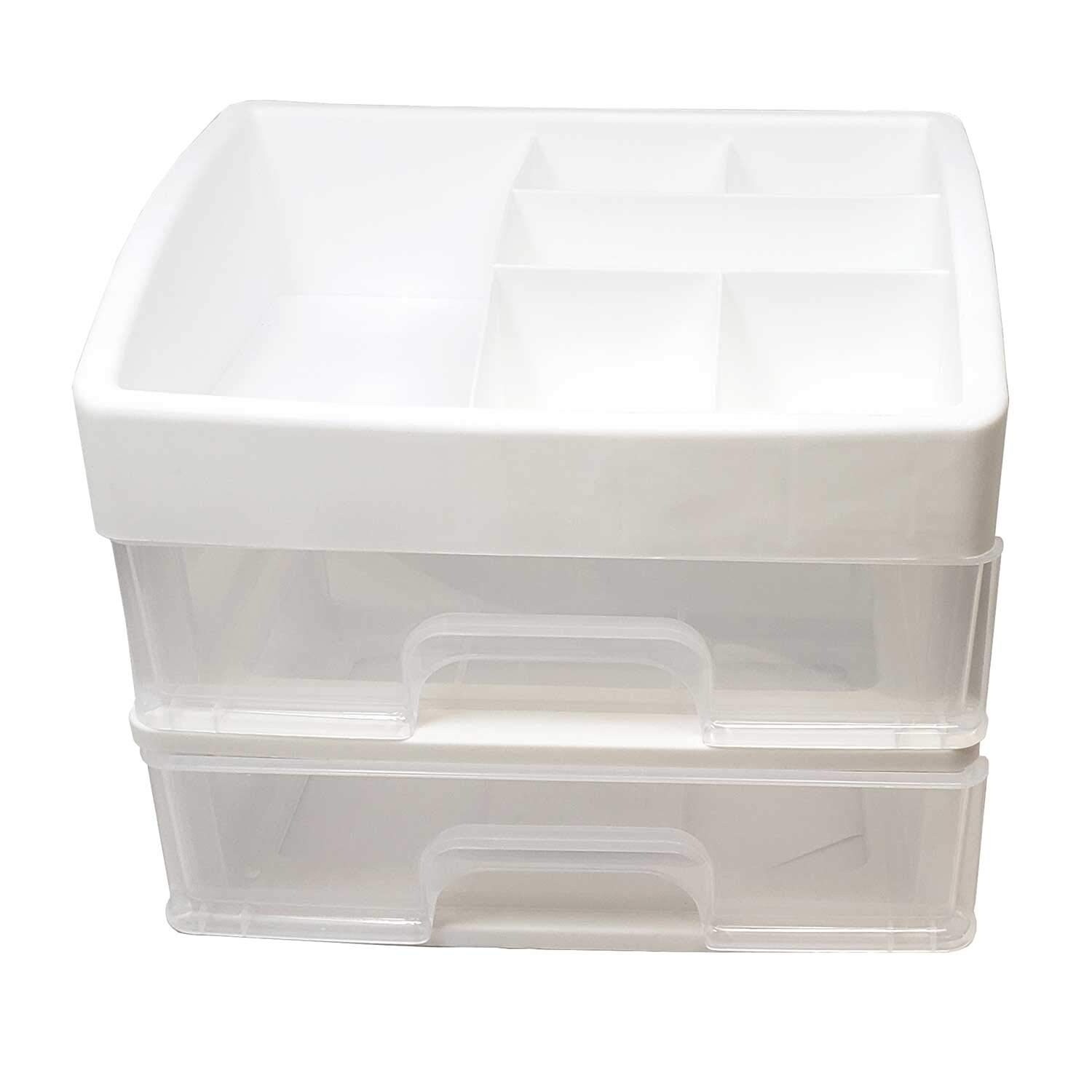 Shop Organizer 2 Drawer Plastic Shelving Storage Solution
