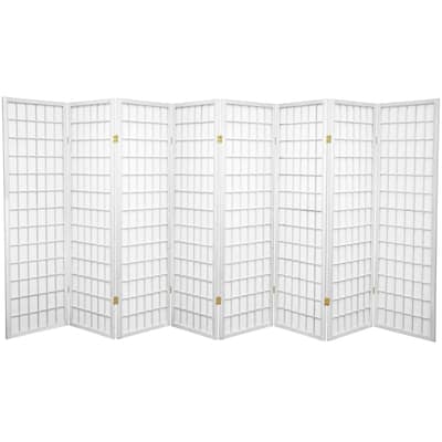 5 ft. Tall Window Pane Shoji Screen - White - 8 Panels
