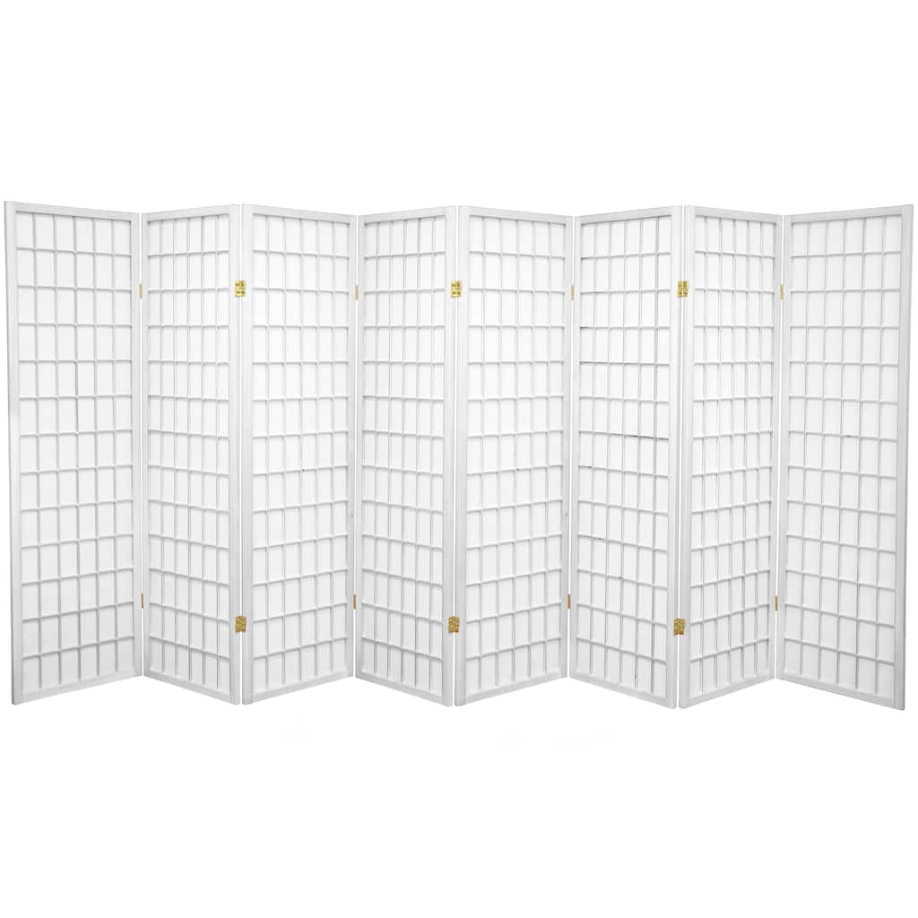 5 ft. Tall Window Pane Shoji Screen - White - 8 Panels